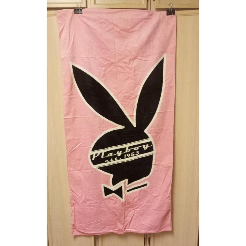 Playboy Pink Rabbit Head Beach Towel NWT